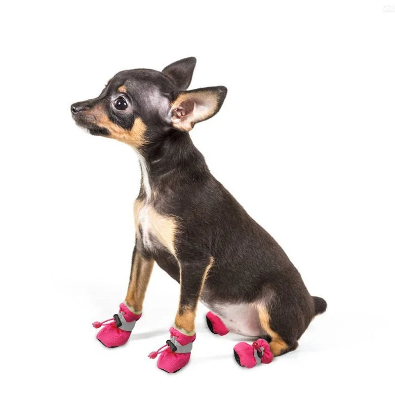 4pcs/set Waterproof Dog Shoes